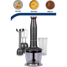 Allians Güçlü Antrasit 1500W 4 Bıçaklı Paslanmaz Çift Fonksiyon Blender Seti