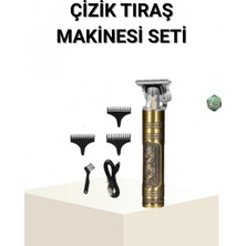 T Bıçaklı Profesyonel Çizik Tıraş Makinesi Seti – 120 Dakika Kullanım, Şarjlı & Kablolu