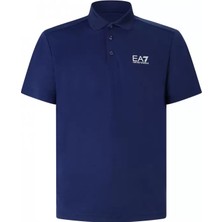 EA7 Erkek Kısa Kollu Polo Yaka Düğme Kapamalı Mavi Polo Yaka T-Shirt 7M000180 AF13530-UB107