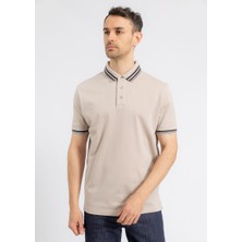 Emporio Armani Erkek Polo Yaka Düğme Kapamalı Kısa Kollu Gümüş Polo Yaka T-Shirt EM000859 AF12955-U1098