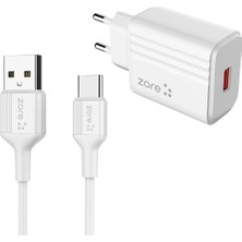 ​zore Play Serisi Pl1 Type-C 2in1 Seyahat Şarj Aleti 12W - Beyaz