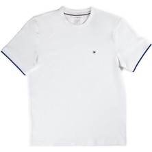Tommy Hilfiger Erkek Regular Fit Yuvarlak Yakalı Pamuklu Kısa Kollu Beyaz T-Shirt MW0MW38626-YBR