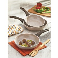 PremiumPort Pratik ve Şık 3'lü Granit Tava Seti 18-20-22 cm