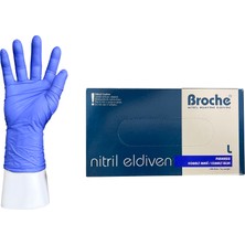 Broche Tek Kullanımlık Pudrasız Nitril Eldiven L Beden Kobalt Mavi 100'LÜ