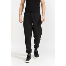 EA7 Erkek Beli ve Paçası Lastikli Regular Fit Pamuklu Siyah Eşofman Altı 7M000097 AF12116-UC001