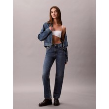 Calvin Klein Kadın Normal Kesim Düz Paça Denim Lacivert Jeans LV047D743G-YYG