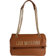 Love Moschino Kadın Deri Metal Toka Kapamalı Ayarlanabilir Kayış Kahverengi Omuz Çantası JC4308PP0NKD0-20A