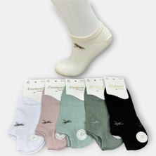 Anemon Socks Pamuklu Kelebek Desenli Taşlı Bayan Çorap 12 Çift