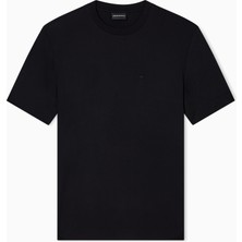 Emporio Armani Erkek Pamuklu Marka Logolu Bisiklet Yaka Siyah T-Shirt EM002996 AF13721-UC001