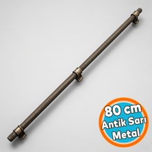 Nzb Metal Kulp 800 mm Tırtıklı Desen Mobilya Çekmece Mutfak Dolabı Dolap Kulpları Kulbu Antik Sarı 80 cm
