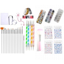 Fontenay Jeltırnaknailart Stamper Dotkalem Toztemizlemefırça Charmset Stickerset Tırnakşeritbant Set
