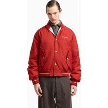 Emporio Armani Erkek Uzun Kol Düğme Kapama Sırt Bölümde Işlemeli Logo Kırmızı Ceket EM003124 AF18264-U5035
