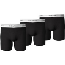 Calvin Klein Erkek Pamuklu Beli Lastikli Slim Fit 3'lü Paket Siyah-Beyaz Boxer LV00NB4394-UB1