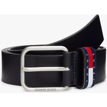 Tommy Hilfiger Erkek Th Bayrak Imzalı %100 Deri Lacivert Kemer AM0AM13688-C1G