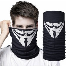 Vendetta Maskesi Desenli Baf Bandana - Çok Amaçlı Yüz Boyunluk Bandana 4 No
