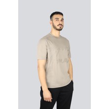 Emporio Armani Erkek Regular Fit Yuvarlak Yaka Pamuklu Kısa Kollu Bej T-Shirt EM000943 AF10762-F6065