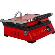 Allians 8 Dilim Elektrikli Demir Döküm Tost Makinesi, Kırmızı, Dayanıklı ve Pratik