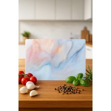 Teknotrust Pembe Cam Kesme Tahtası, Oval Kenarlı, Antibakteriyal, Sunum Için Uygun