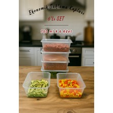 PremiumPort 6'lı 750 ml Mikrodalga ve Derin Dondurucu Saklama Kapları