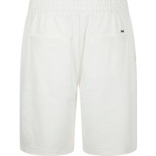 Emporio Armani Erkek Bel Bağlamalı Kısa Boy Cep Detaylı Dokuma Kumaş Pamuklu Beyaz Şort EM001112 AF13488-U0003