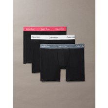 Calvin Klein Erkek Pamuklu Beli Lastikli Slim Fit 3'lü Paket Siyah Boxer LV00NB4394-3VO