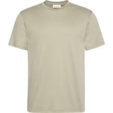 Calvin Klein Erkek Regular Fit Ck Logo Işlemeli Yuvarlak Yakalı Kısa Kollu Haki T-Shirt LV04LB275G-LKJ