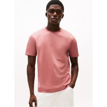 Tommy Hilfiger Erkek Normal Kalıp Yuvarlak Yakalı Pamuklu Kısa Kollu Pembe T-Shirt MW0MW39779-TI0