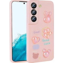 Galaxy S21 Fe Kılıf Kabartma Figürlü Parlak Sbt Toys Silikon Kapak-Pembe