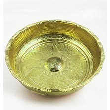 Tiesa Home El Işlemeli Orijinal Banyo Bakır Hamam Tası Gold