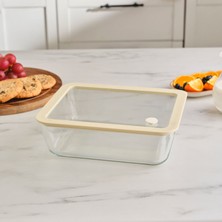 Karaca Luna Cam Saklama Kabı Krem 2600 ml