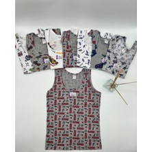 Sedef Yıldızı Sedef 1086 Erkek Çocuk Penye Desenli Atlet 3-4-5-6