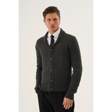 Erkek Şal Yaka Düğmeli Hırka