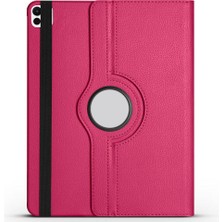 iPad Pro 13 2025 M5 Zore Dönebilen Standlı Kılıf - Pembe Koyu