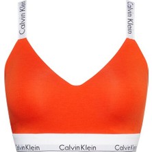 Calvin Klein Kadın Marka Logolu Askılı Spor Giyim Günlük Turuncu Spor Sütyen 000QF7060E-1TD