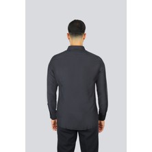 Emporio Armani Erkek Göğüste Mikro Kartal Işlemesi Gömlek Yaka Uzun Kol Lacivert Gömlek EM001537 AF17293-UB118