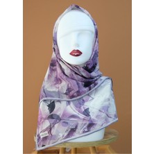 Sinem Monalisa El Dikişli Dijital Soft Pamuk Eşarp Lila