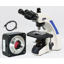 Ece Opto-Edu Dijital Mikroskop Laboratuvar Araştırma Mikroskobu Trinoküler 2000X Yüksek Kontrastlı Infinity Plan Optik Sistem ve 8.0mp Mikroskop Kamerası USB Bağlantılı Alüminyum Bavulda
