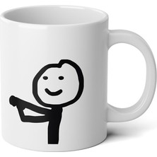 PremiumPort Hareketli Adam Baskılı Premium Porselen Kupa Bardak, Şık ve Dayanıklı