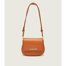 Love Moschino Kadın Deri Ayarlanabilir Askı Metal Logo Bej Omuz Çantası JC4374PP0NKF0-200