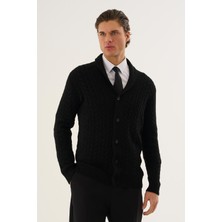 Erkek Şal Yaka Düğmeli Hırka