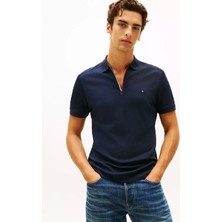Tommy Hilfiger Erkek Regular Fit Pamuklu Kısa Kollu Fermuarlı Lacivert Polo Yaka T-Shirt MW0MW41613-DW5