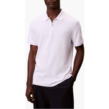 Calvin Klein Erkek Pamuklu Regular Fit Uzun Kollu Polo Yaka Beyaz T-Shirt LV04LE255G-YAF