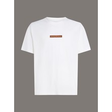 Calvin Klein Erkek Bisiklet Yaka Kısa Kol Regular Fit Pamuıklu Beyaz T-Shirt J30J327524-YAF