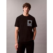 Calvin Klein Erkek Regular Fit %100 Pamuklu Baskılı Kısa Kollu Siyah T-Shirt LV04RE803G-UB1