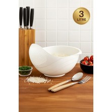 PremiumPort 3 Litre Çok Amaçlı Pirinç Süzgeç, Dayanıklı ve Pratik Kullanım