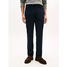 Tommy Hilfiger Erkek Rahat Esnek Kumaş Yarı Elastik Bel Bantlı Düz Paça Lacivert Pantolon MW0MW41787-C1G