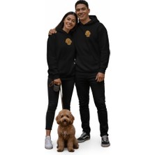Muhtar Store Sevgililer Günü Özel Poodle Köpek Figürlü Unisex Siyah Hoodie – Patili Aşklar Için Kapüşonlu Sweatshirt