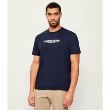 Calvin Klein Erkek Logolu Basic Regular Fit Kısa Kollu Lacivert T-Shirt LV04RE820G-CEF
