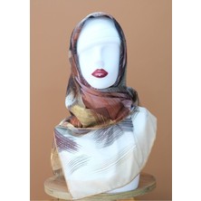 Sinem Monalisa Hibrit Dijital Natural Eşarp Hardal