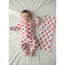 Buufuu Bebek Pamuk Baskılı Uzun Kollu Mevsimlik Alt Üst Takım ve Kundak Battaniyeli (85X85)